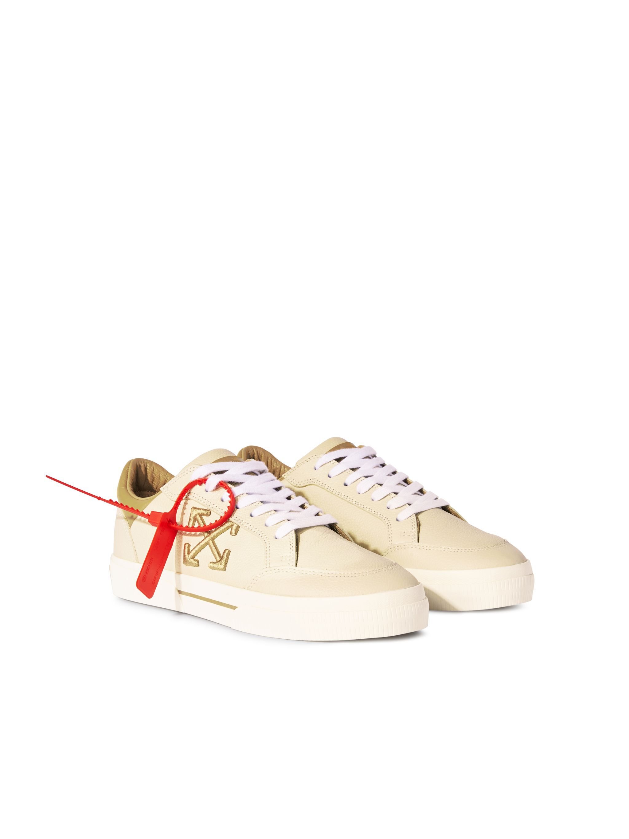 OFF WHITE Sneakers Basse Vulcanized In Pelle Crema/Marrone NEUTRI OWIA288S25LEA001