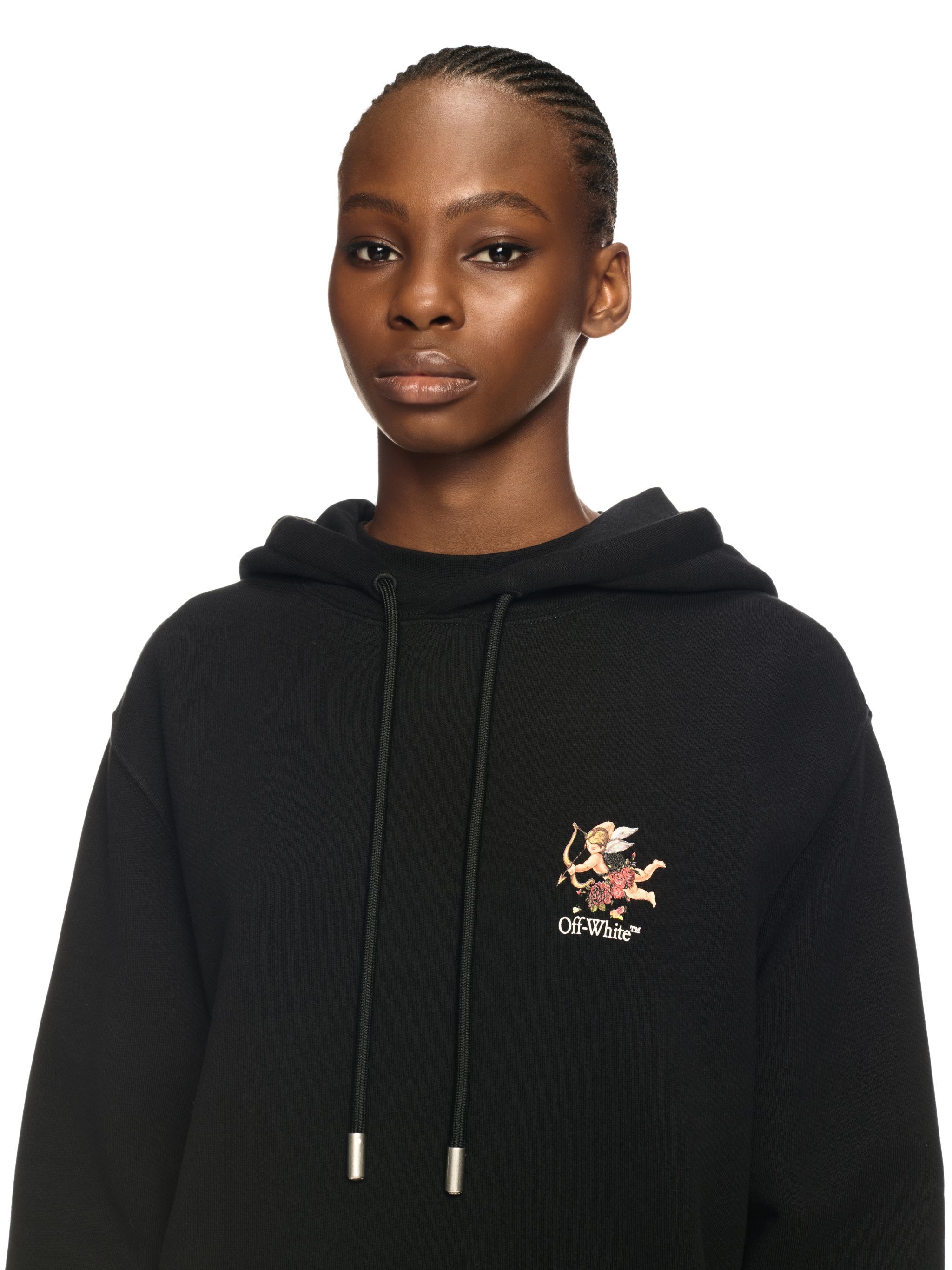 OFF WHITE Schwarzer Fresco Hoodie SCHWARZ OWBB064S25FLE001