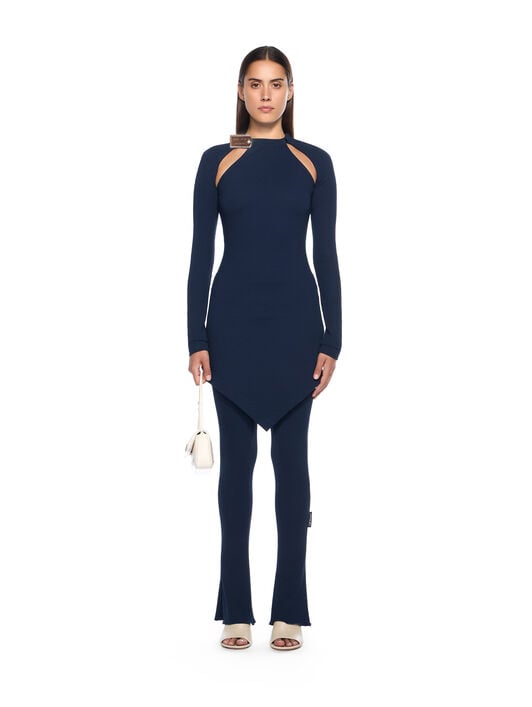 Heavy Jersey Silver Tie Mini Dress OFF WHITE Heavy Jersey Silver Tie Mini Dress BLUE IRIS-BLUE IRIS OWDB55KF25JER001