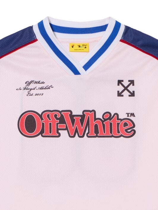 Soccer Track Logo T-Shirt OFF WHITE Soccer Track Logo T-Shirt SOFT PINK - RED OGAA01CF25JER001