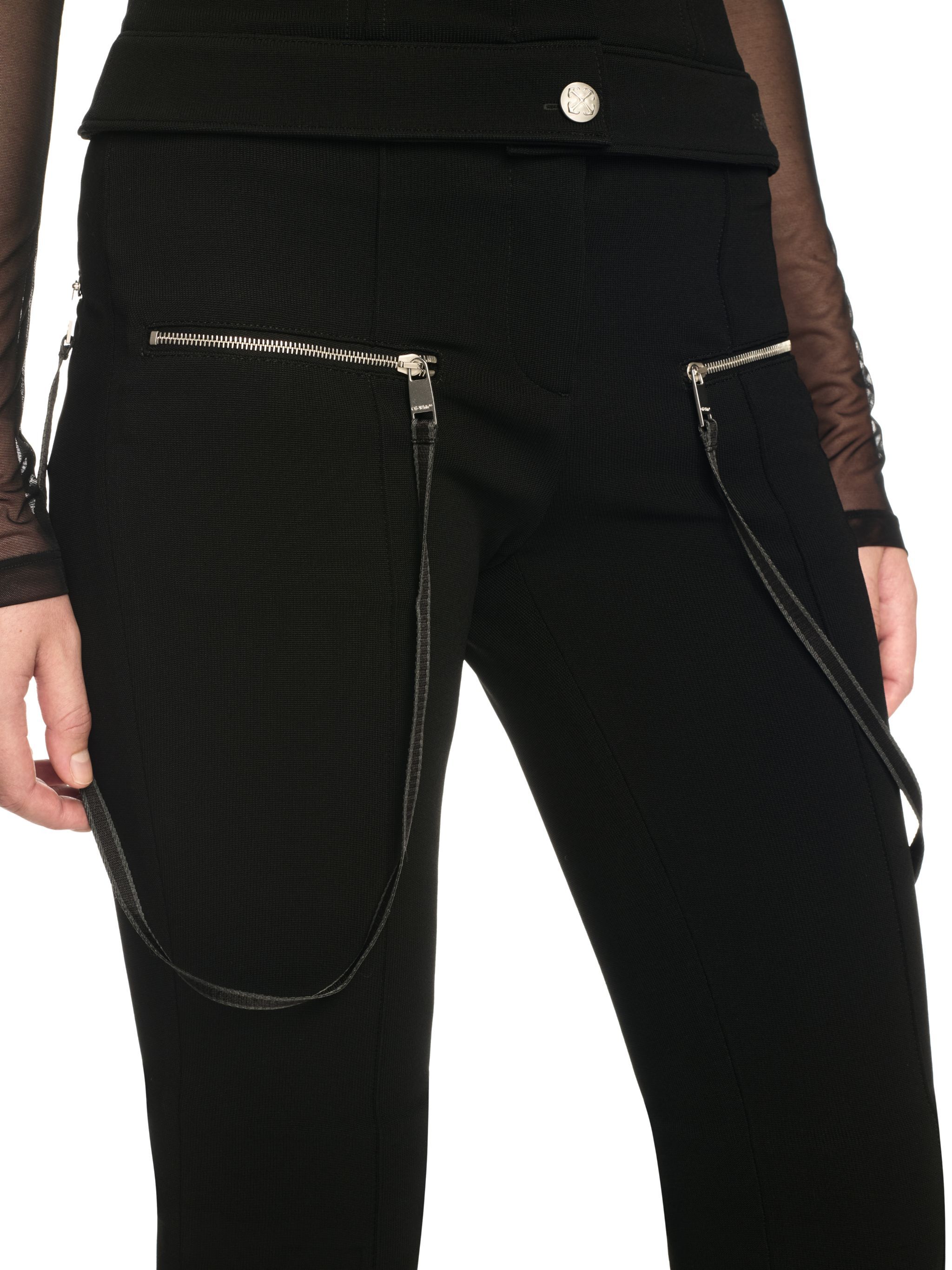 OFF WHITE Black Britney Zip Pants BLACK OWCA18CS25JER002