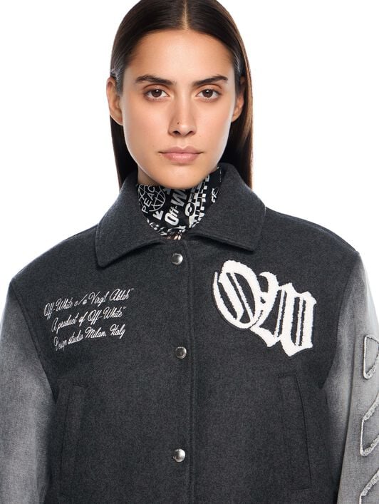 Gothic Class Varsity Jacket OFF WHITE Gothic Class Varsity Jacket BLACKENED PEARL-WHITE OWEK00MF25DEN001