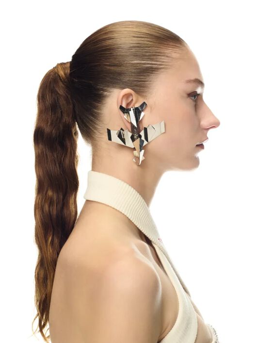 OFF WHITE Paperplane Earrings M SILVER OWOD29XZ25MET001