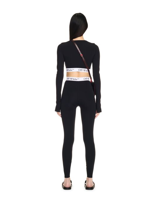 LEGGINGS CON BANDA LOGATA OFF WHITE LEGGINGS CON BANDA LOGATA NERO OWVV003F24JER001