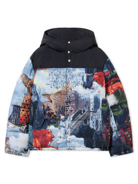 OFF WHITE World Paint Bicolor Down Jacket DUSTY BLUE - WHITE OMED064F25FAB003