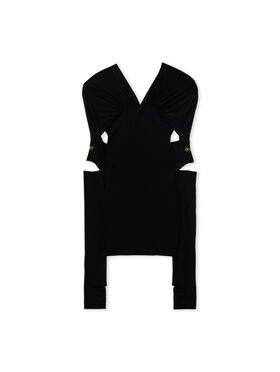 OFF WHITE Light Jersey Cross Collar Top Black-Black 2FB00827T