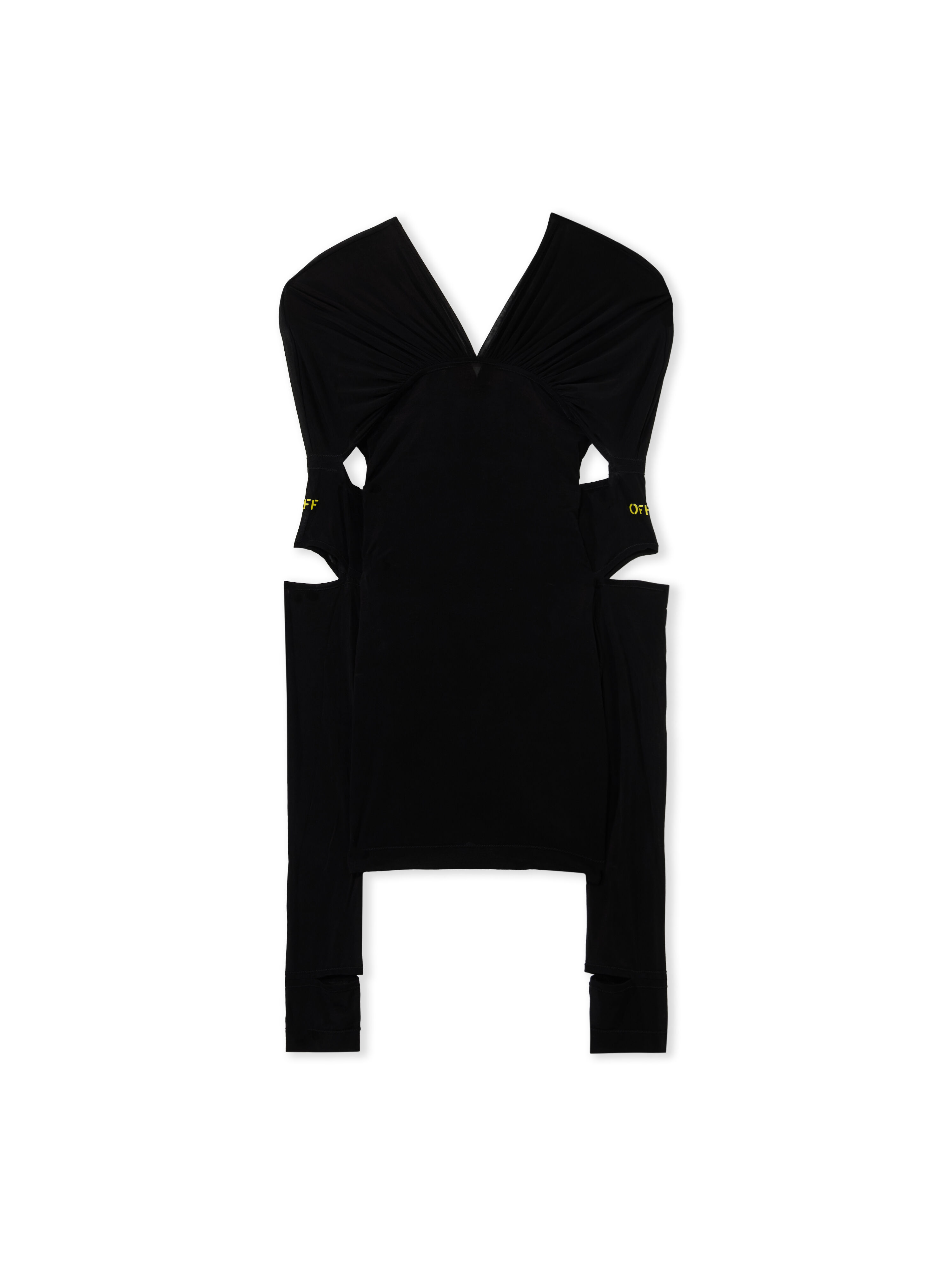 Light Jersey Cross Collar Top OFF WHITE Light Jersey Cross Collar Top Black-Black 2FB00827T
