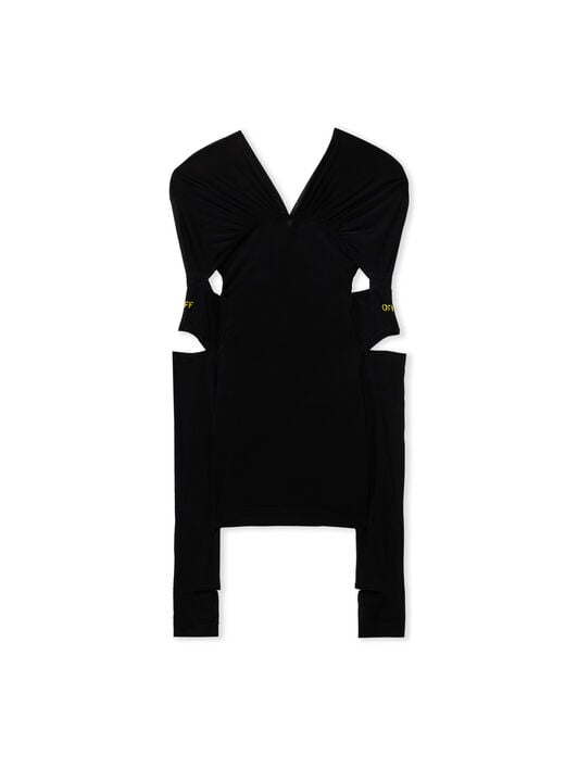 Light Jersey Cross Collar Top OFF WHITE Light Jersey Cross Collar Top Black-Black 2FB00827T