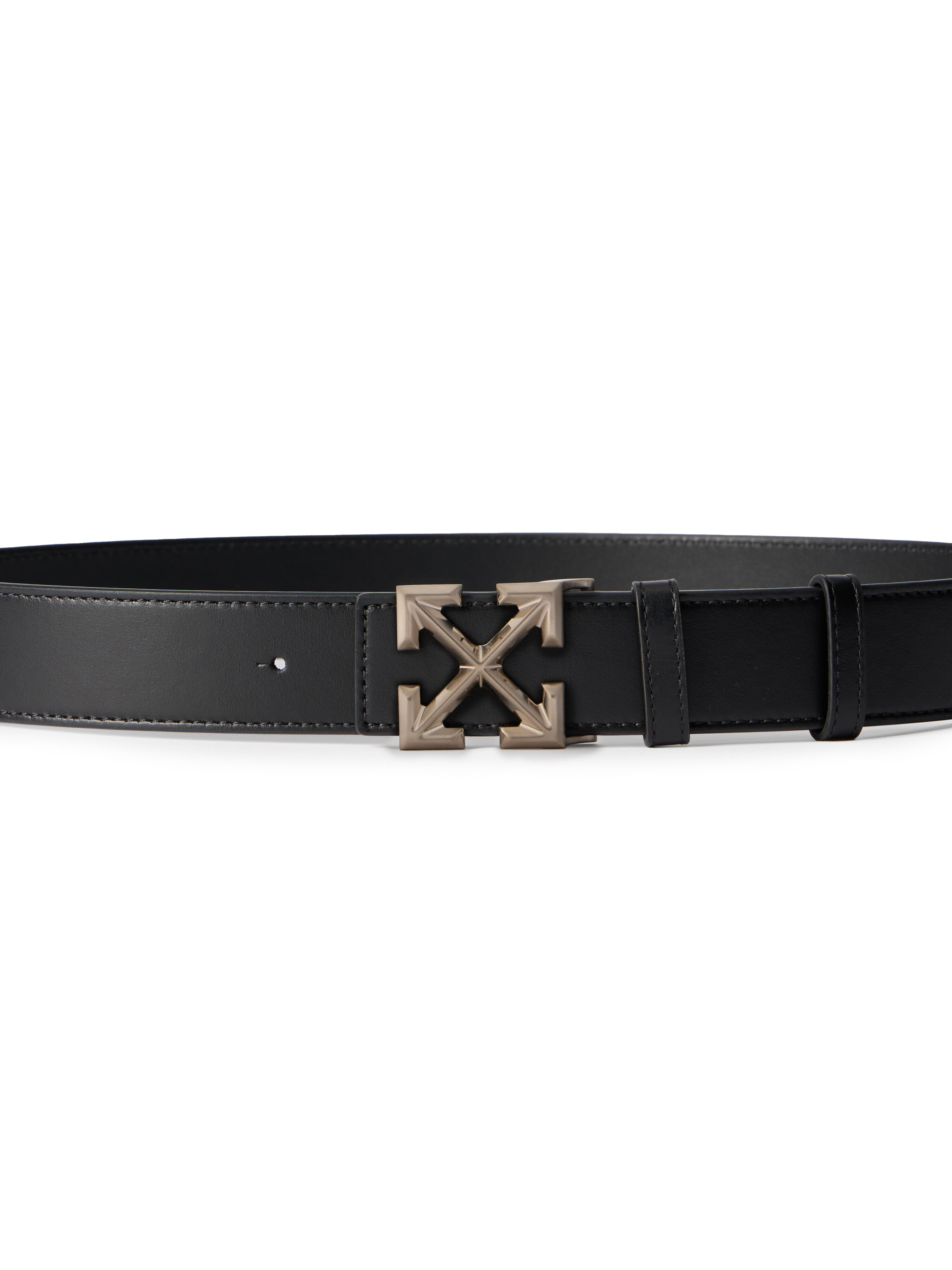 OFF WHITE Arrow Quote Leather Belt BLACK - WHITE OMRB14GC99LEA001
