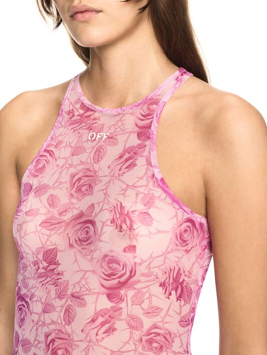 OFF WHITE Off Stamp Roses Mesh Racer To Powder Pin PINK OWAD26HS25JER001