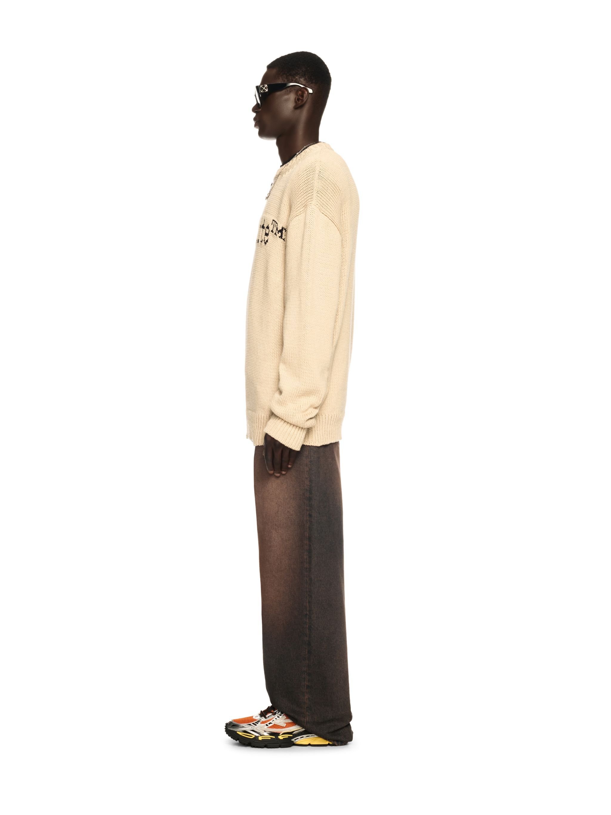 OFF WHITE Big Bookish Chunky Knit Crewn Creme Brul NEUTRALS OMHE167S25KNI001