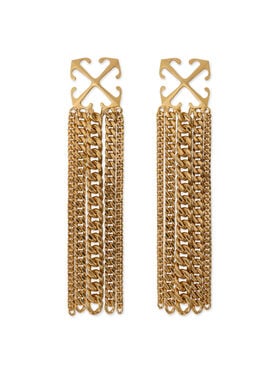 OFF WHITE Arrow Chain Pendant Earrings GOLD OWOD2A1C99MET001
