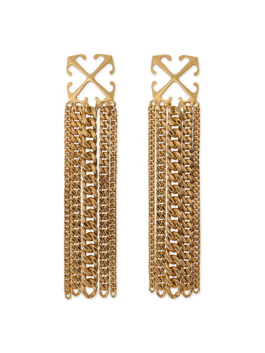 OFF WHITE Arrow Chain Pendant Earrings GOLD OWOD2A1C99MET001