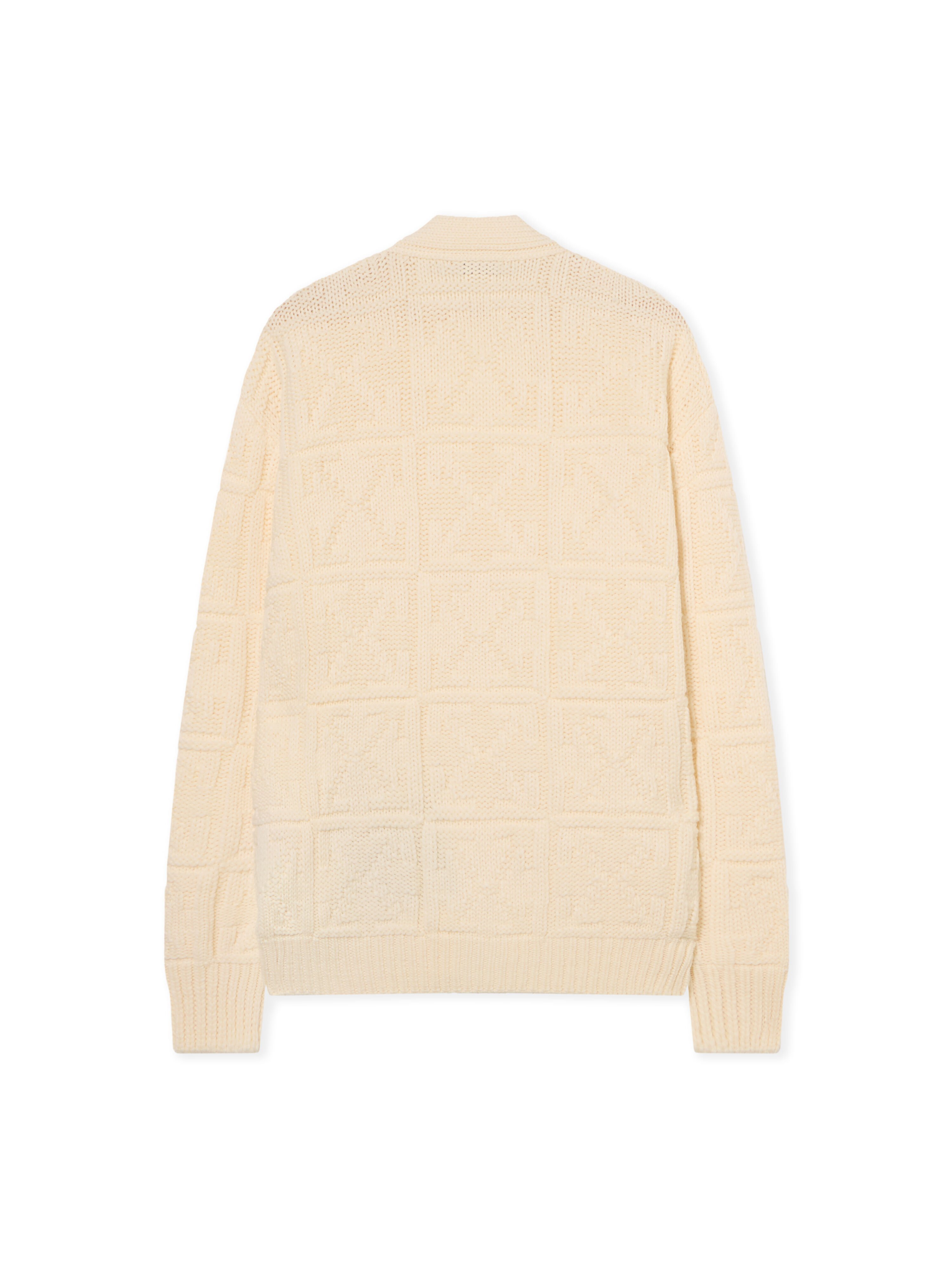 OFF WHITE ARROW AO 3D STITCH KNIT CARDI CREAM - BEECH OMHB02LF25KNI001