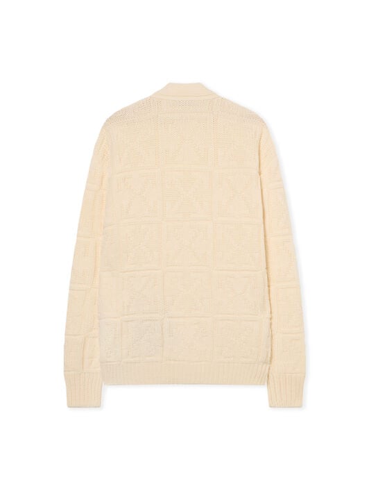 ARROW AO 3D STITCH KNIT CARDI OFF WHITE ARROW AO 3D STITCH KNIT CARDI CREAM - BEECH OMHB02LF25KNI001