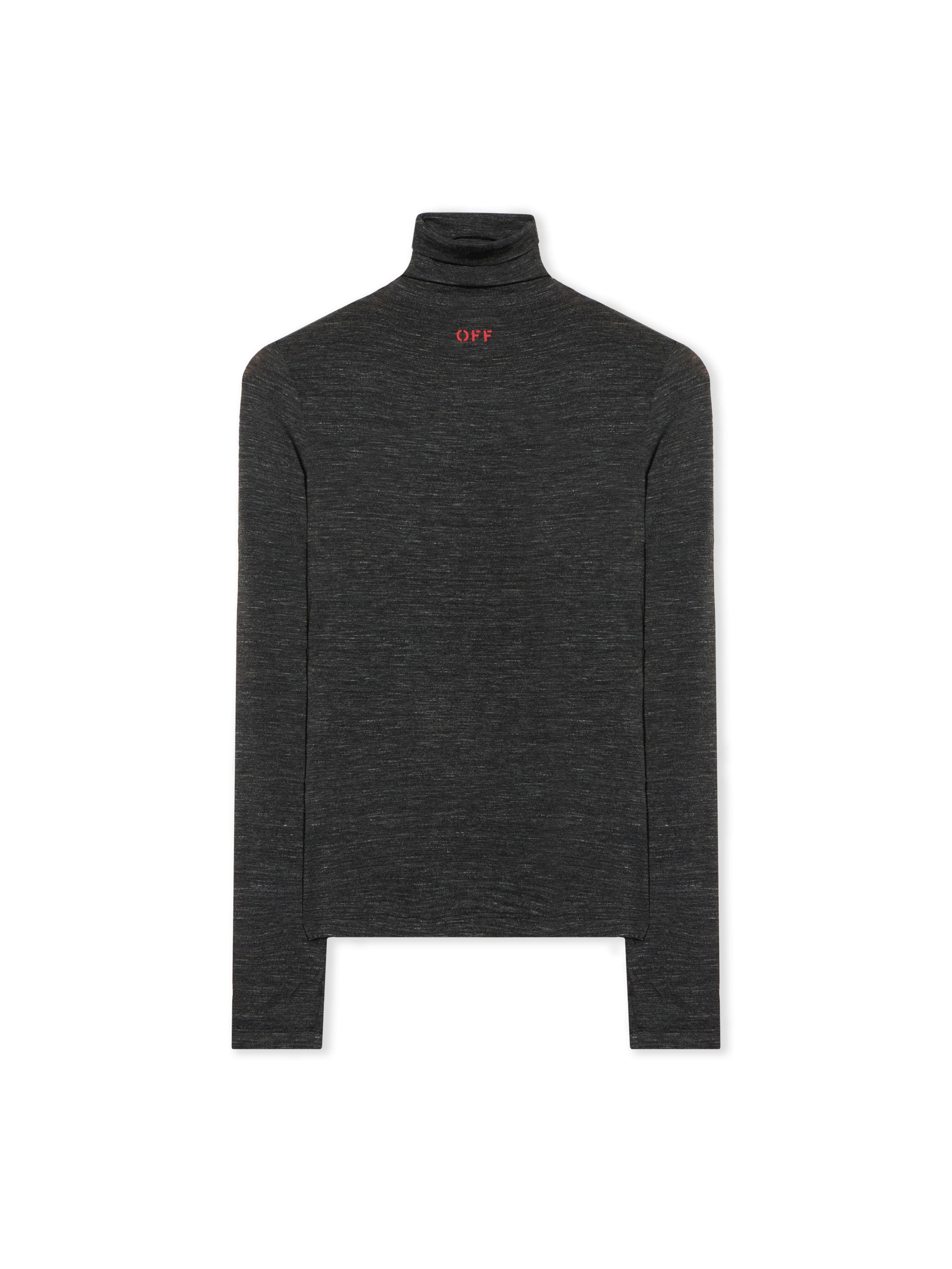 OFF WHITE Off Stamp Turtleneck Top BLACKENED PEARL-RED DAHLIA OWAD275F25JER001