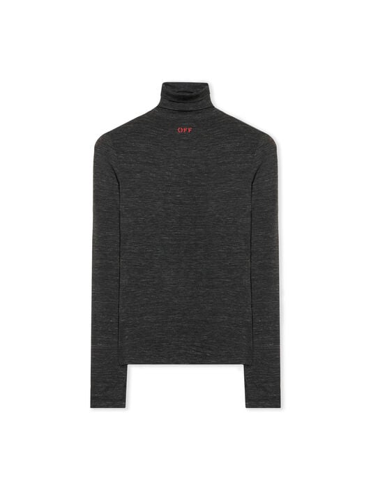 Off Stamp Turtleneck Top OFF WHITE Off Stamp Turtleneck Top BLACKENED PEARL-RED DAHLIA OWAD275F25JER001