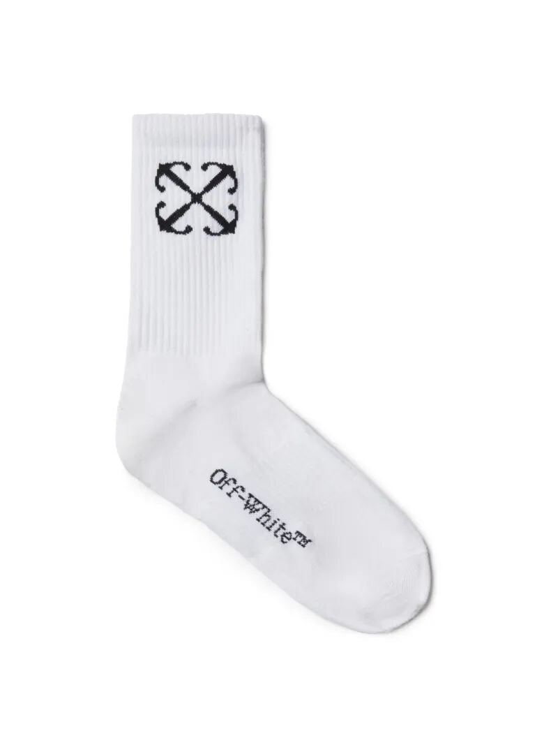 OFF WHITE Calzini Bianchi Medi Con Motivo Arrow BIANCO OMRA080C99KNI001