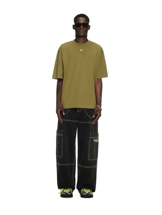 OFF WHITE Green Winter Stamp T-Shirt GREEN OMAA120S25JER00L