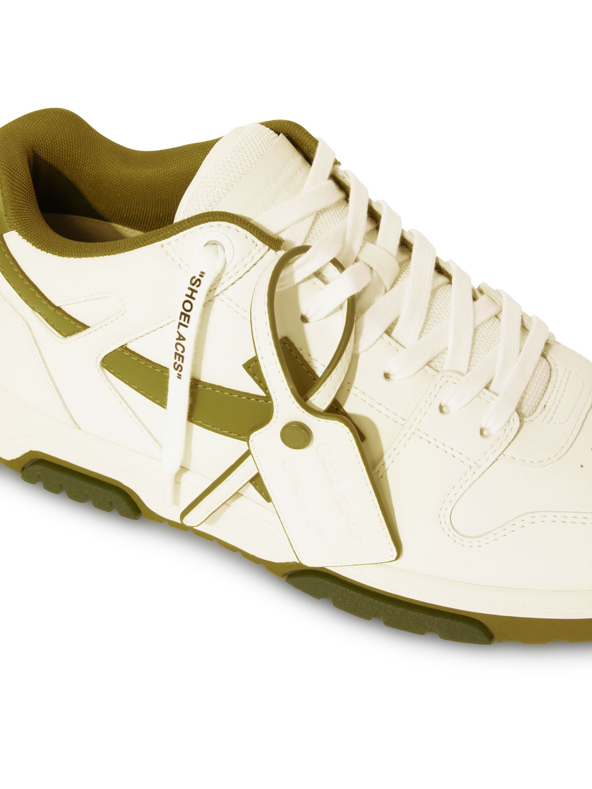 OFF WHITE Weiss/Grüne Out Of Office Sneaker WEISS OMIA189S25LEA001