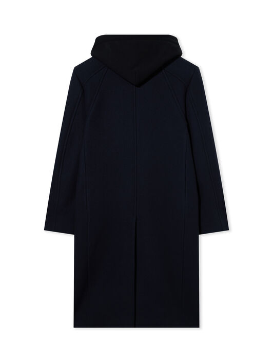 OFF WHITE Cappotto Doppiopetto Varsity con Cappuccio BLUE GRAPHITE 44MER09UF26F001