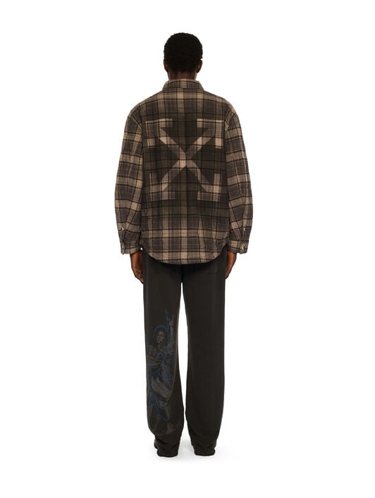 Spray Arrow Check Flannel Overshirt OFF WHITE Spray Arrow Check Flannel Overshirt DARK GREY - BLACK OMES01AF25FAB002