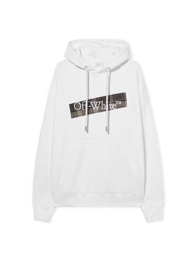 OFF WHITE FLANNEL DIAG SKATE HOODIE WHITE - BLACK OMBB085F25FLE00S