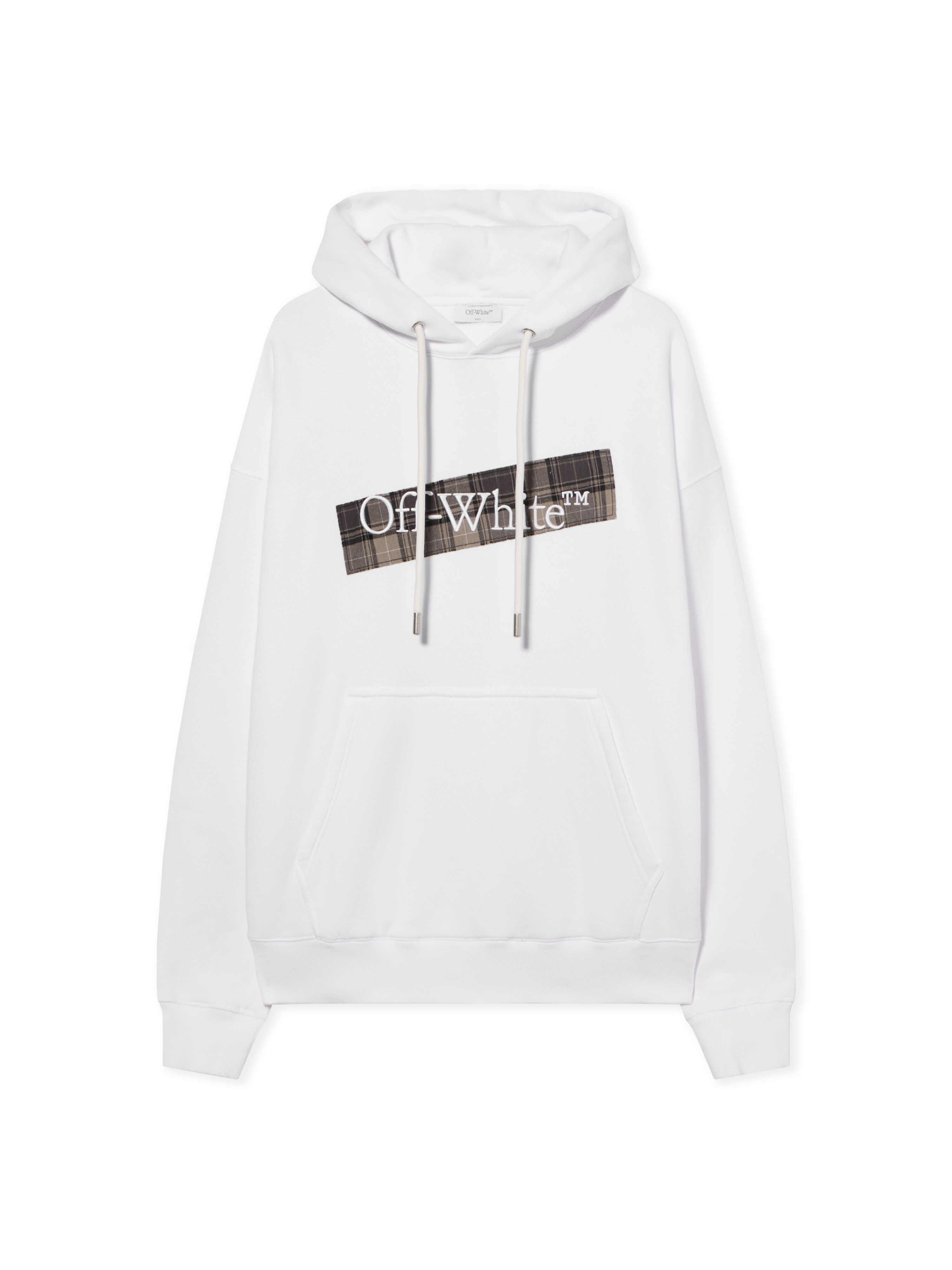 OFF WHITE FLANNEL DIAG SKATE HOODIE WHITE - BLACK OMBB085F25FLE00S