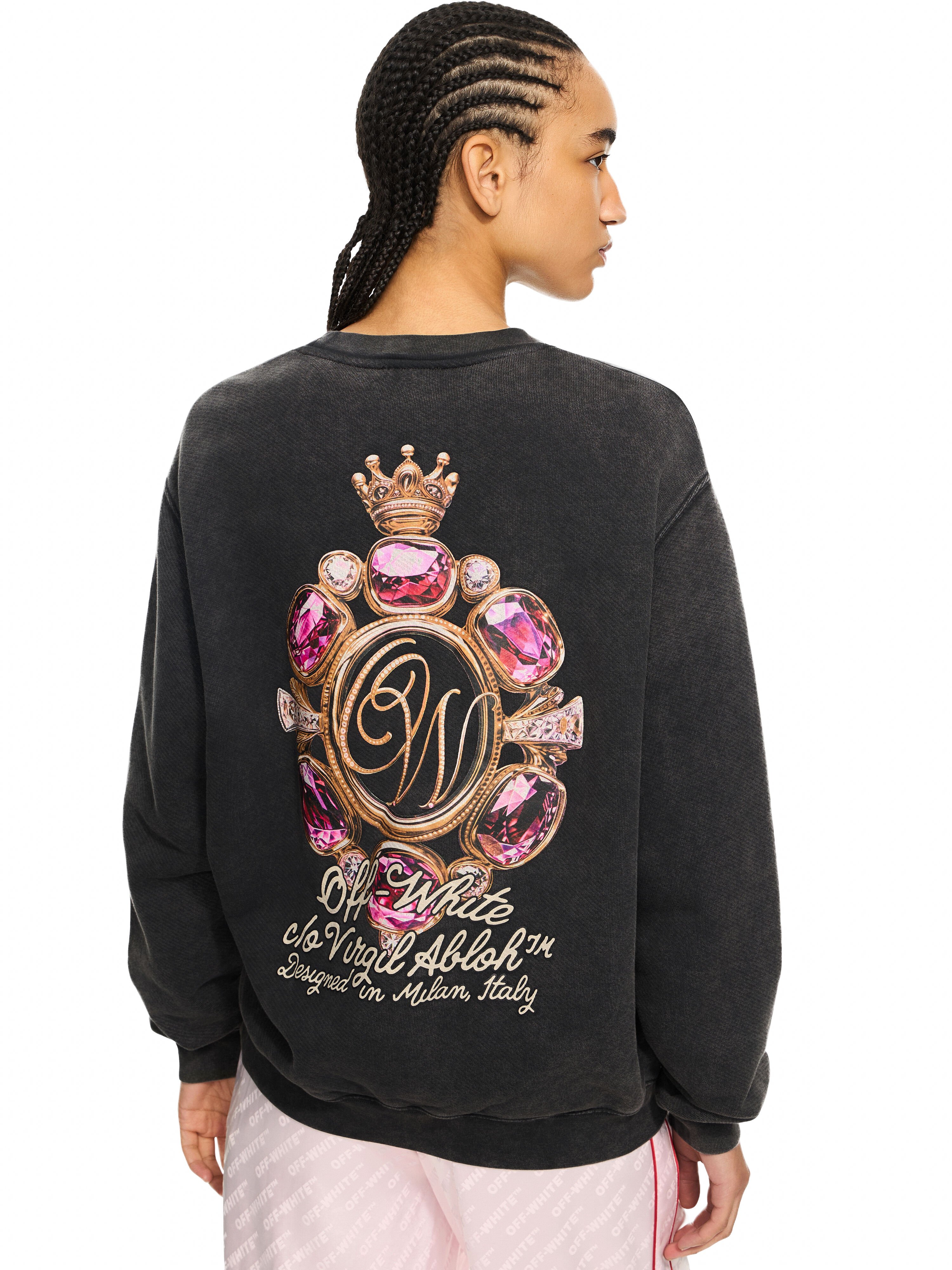 OFF WHITE Royal Jwls Reg Crew Marble Black-Lemon Icing 2BA055S26FLE005