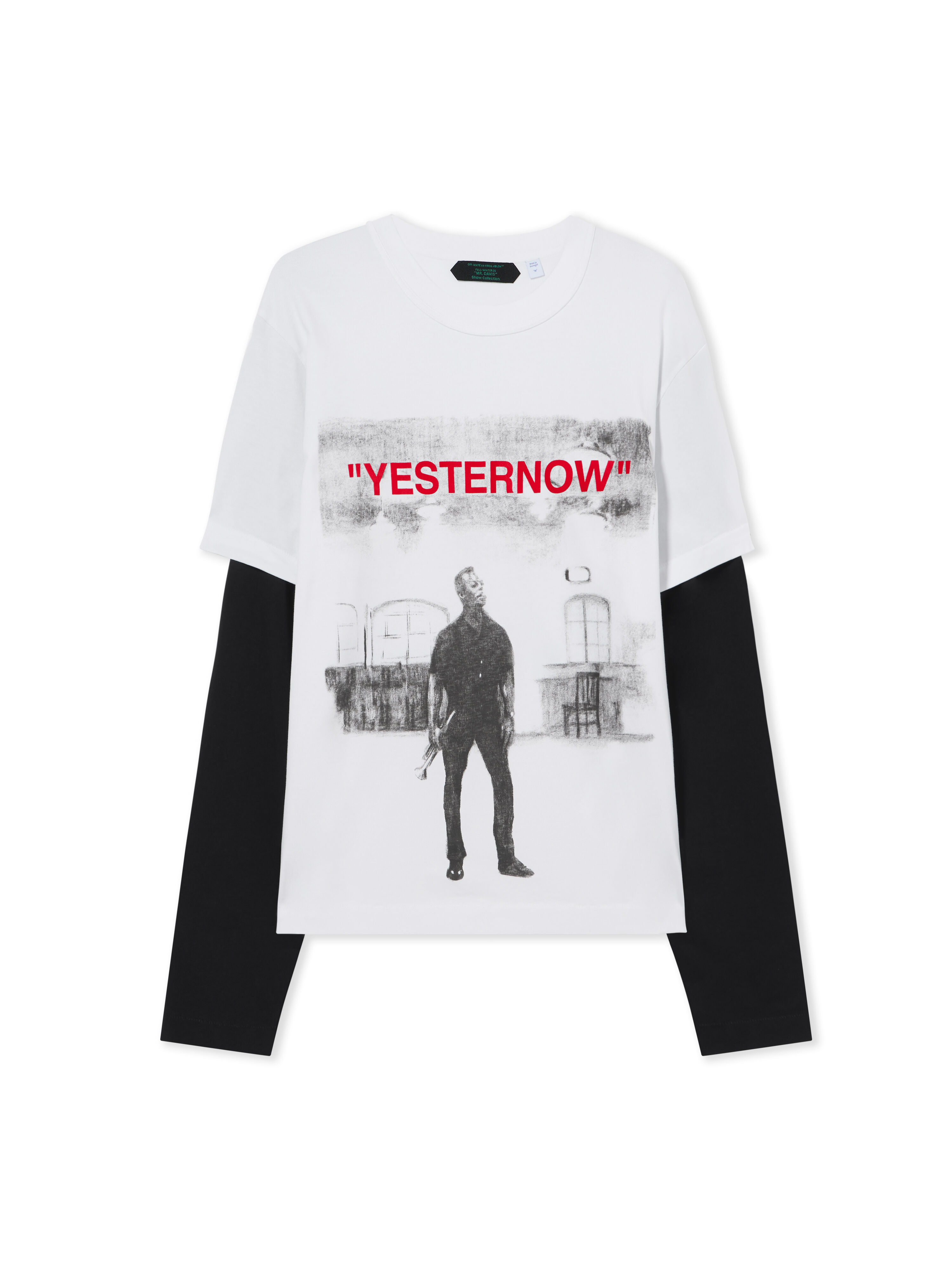 Miles Davis Yesternow Double Sleeve Regular Long Sleeve T-Shirt OFF WHITE Miles Davis Yesternow Double Sleeve Regular Long Sleeve T-Shirt WHITE 44MAB09RW26J003
