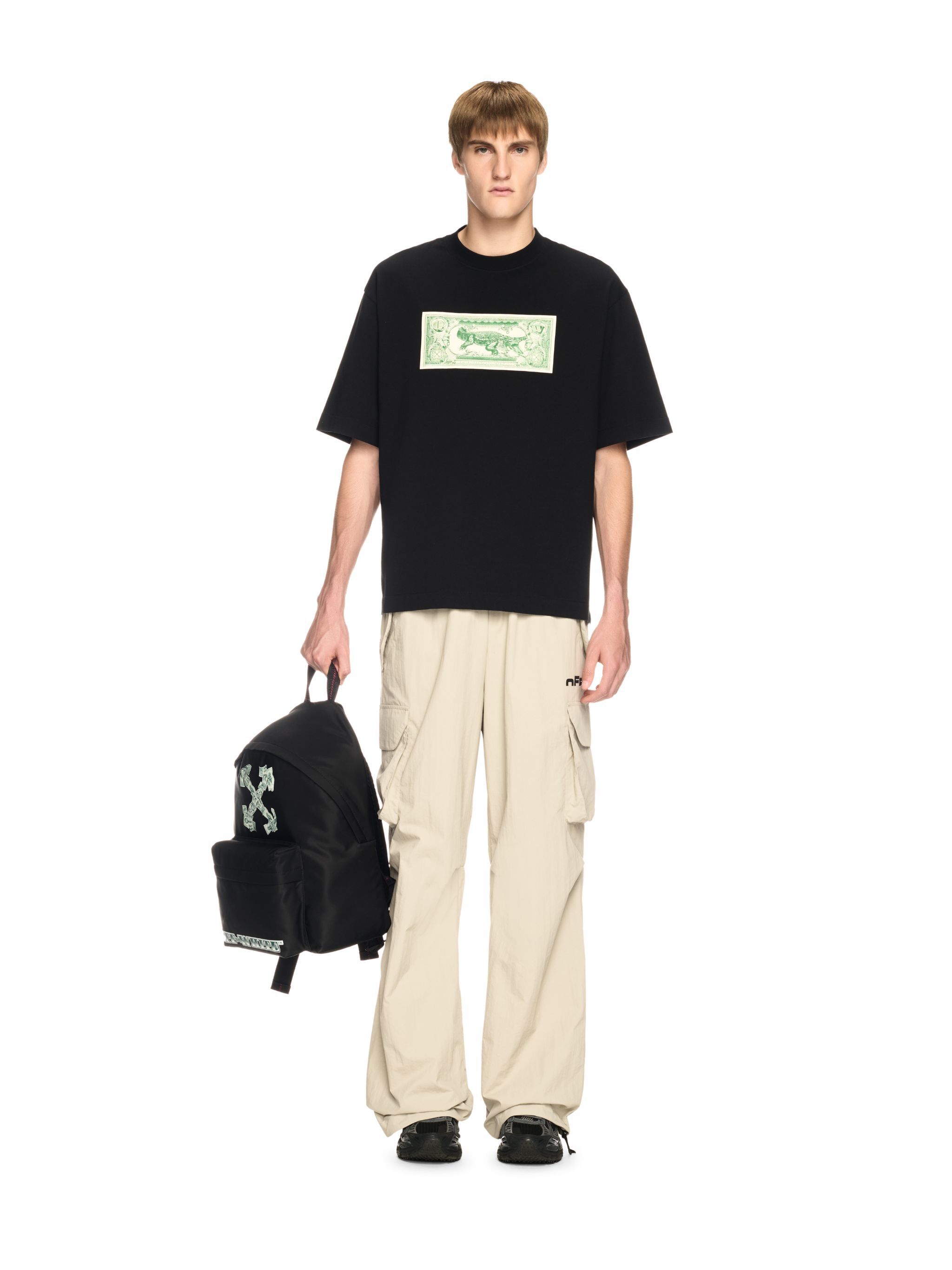 OFF WHITE Banknote Arrow Skate S/S Tee Black - Cas BLACK OMAA120S25JER00C