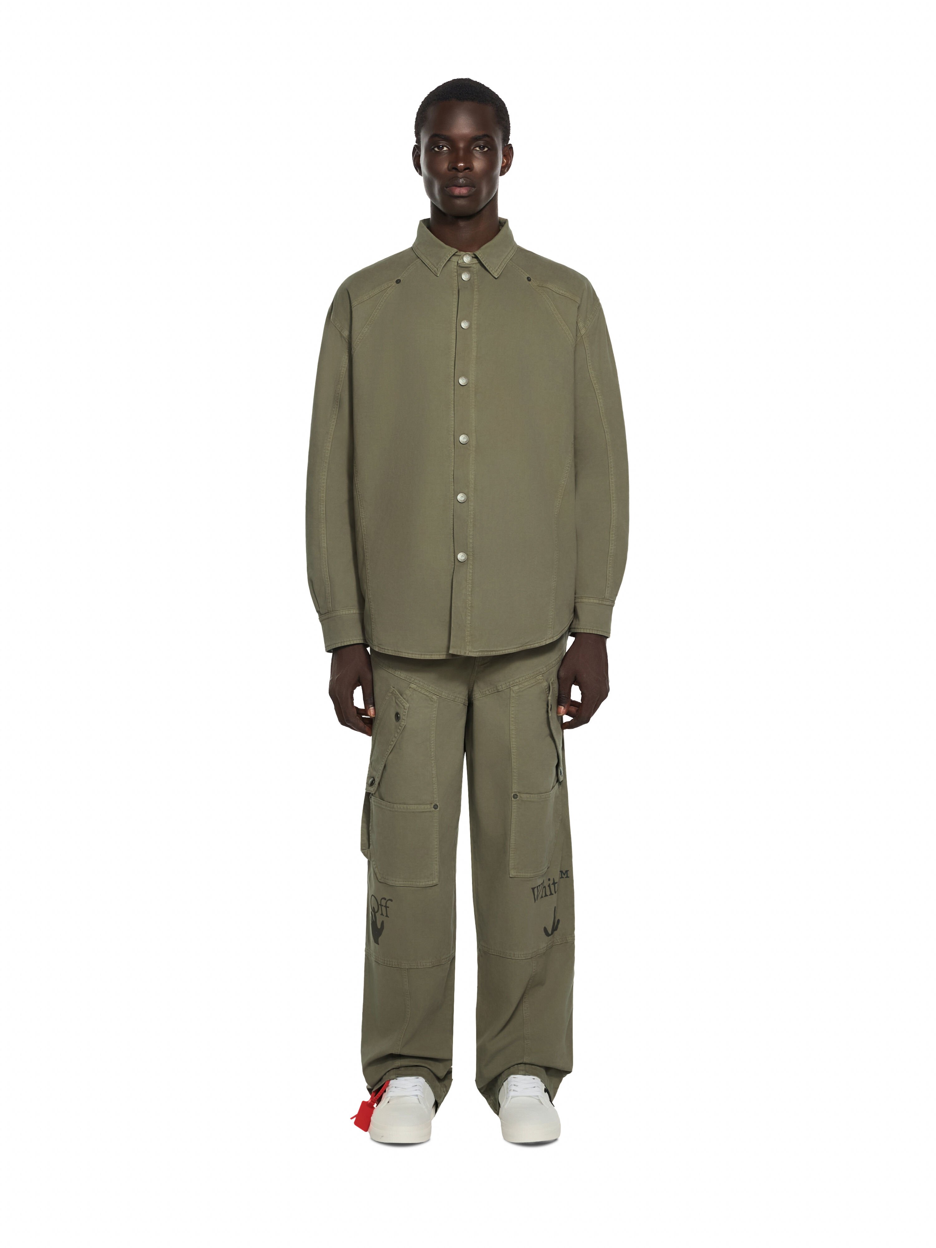 Racing Staff Sport Overshirt OFF WHITE Racing Staff Sport Overshirt DUSTY OLIVE 44MES01DF26F001