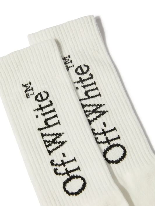 OFF WHITE Bookish Lange Socken WEISS OBRA003S25KNI001