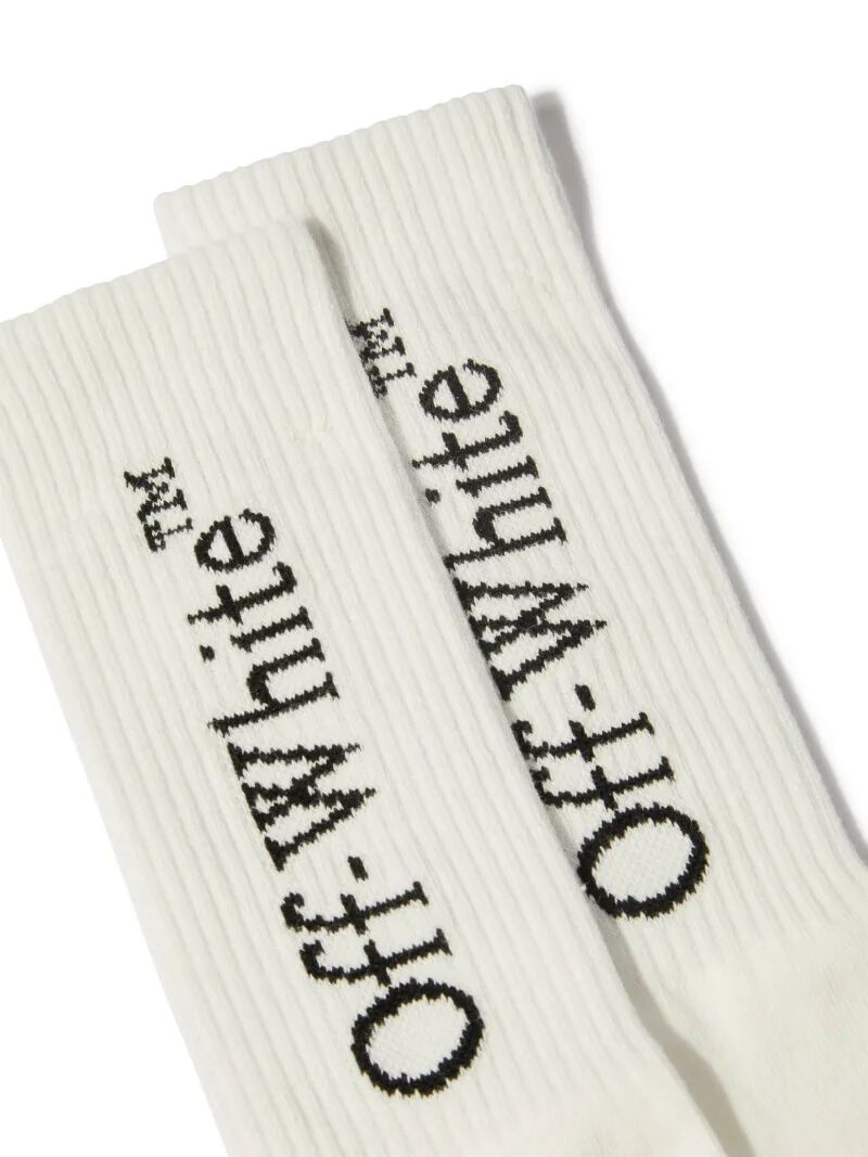OFF WHITE Bookish Lange Socken WEISS OBRA003S25KNI001