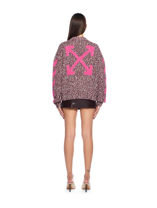 Mouline Arrow Knit Crewneck Sweater OFF WHITE Mouline Arrow Knit Crewneck Sweater RED DAHLIA-FUCHSIA OWHE10JF25KNI001