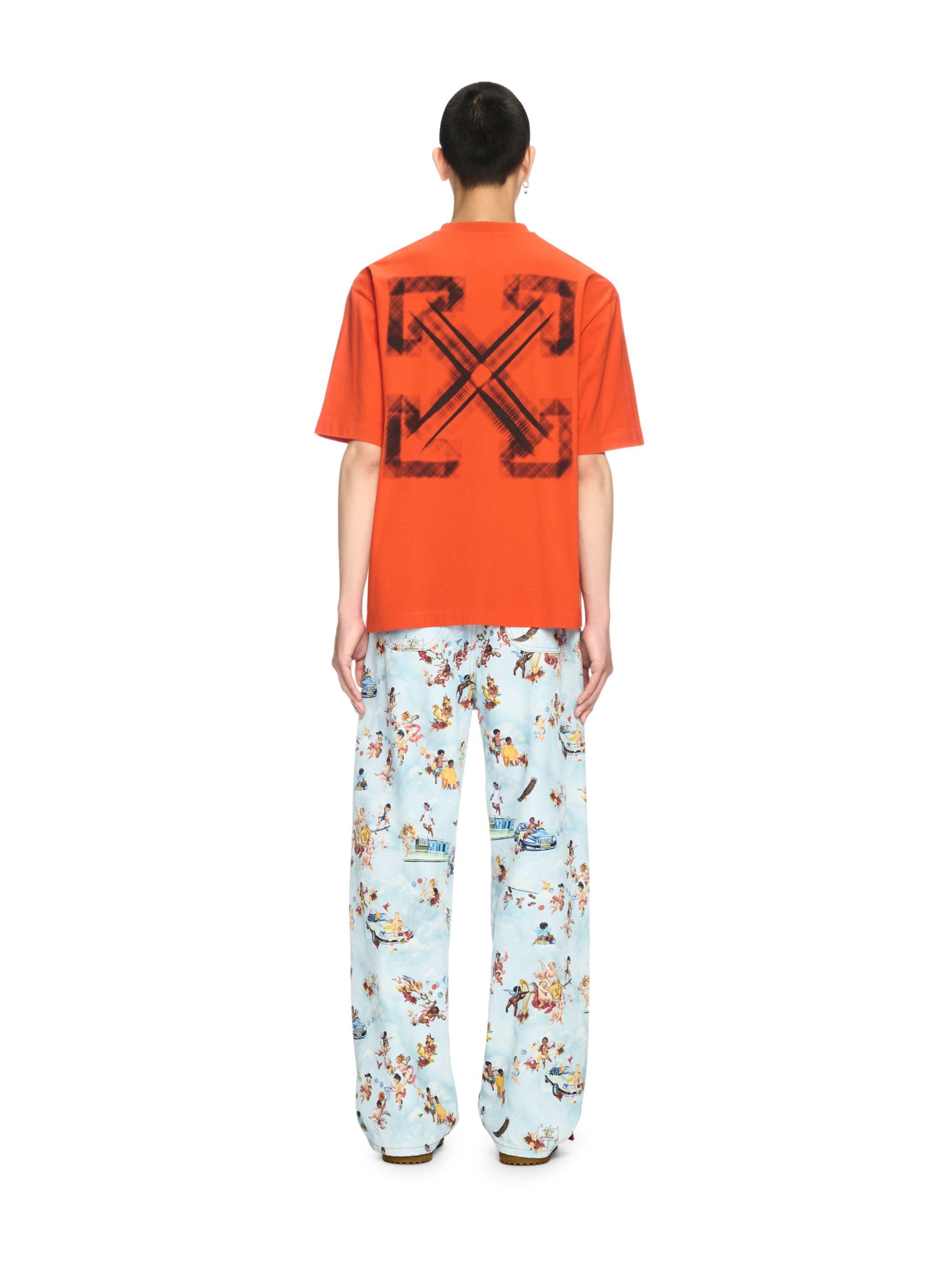 OFF WHITE Oranges Vibe T-Shirt Mit Pfeil ORANGE OMAA120S25JER00F