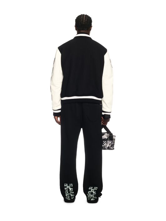 OFF WHITE Leather/Wool Varsity Jacket BLACK OMJA122C99LEA005