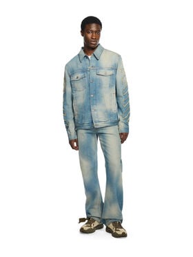 OFF WHITE Diagonal Raw Patch Denim Jacket DIRTY BLUE - DIRTY BLUE OMYE09BF25DEN001