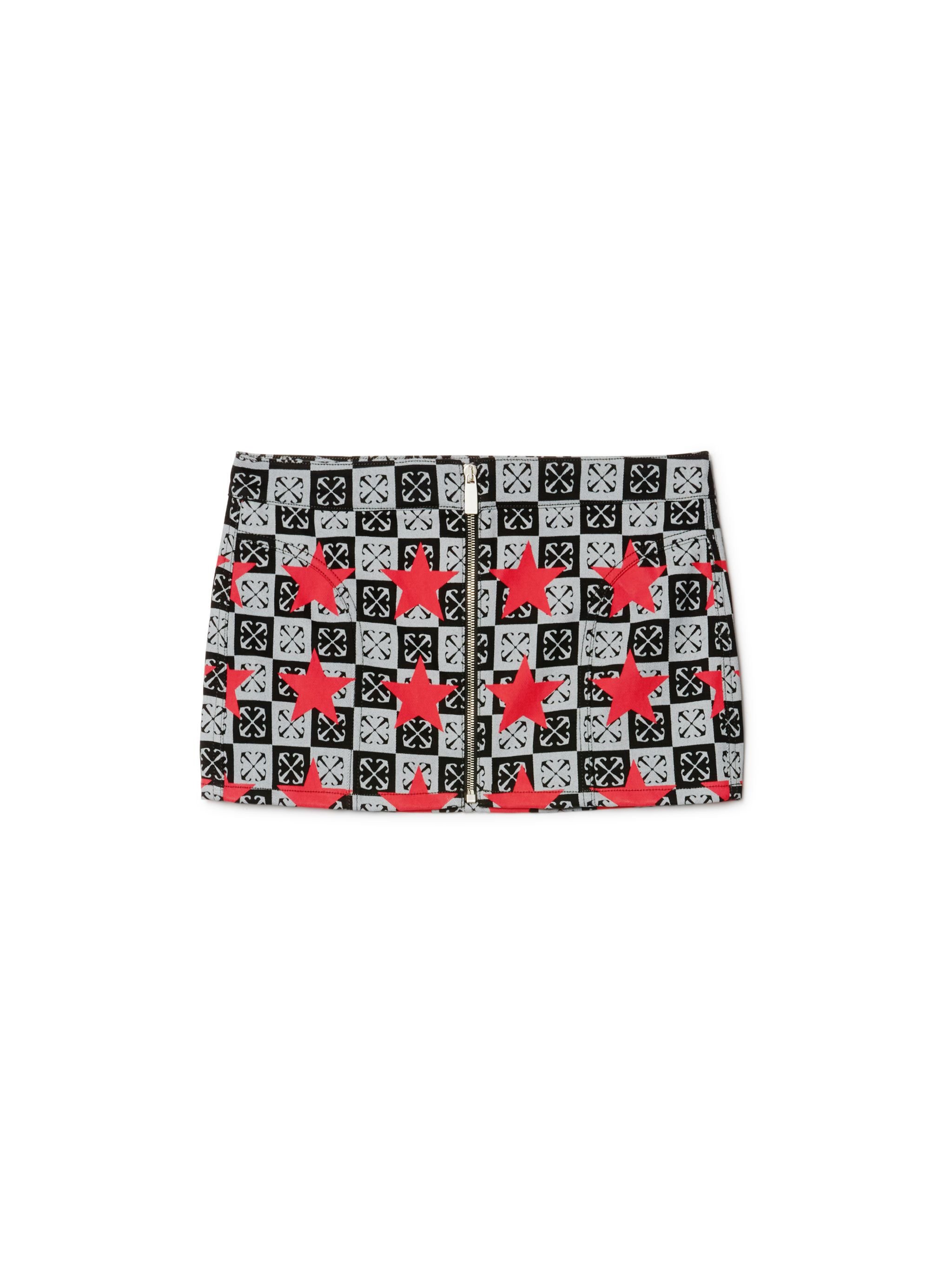 OFF WHITE Printed Star Denim Skirt BLACK OWYF02AW24DEN001