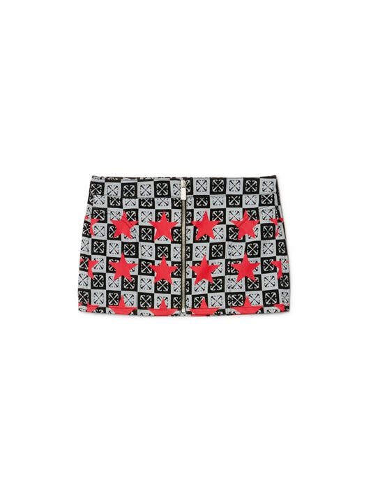 Printed Star Denim Skirt OFF WHITE Printed Star Denim Skirt BLACK OWYF02AW24DEN001