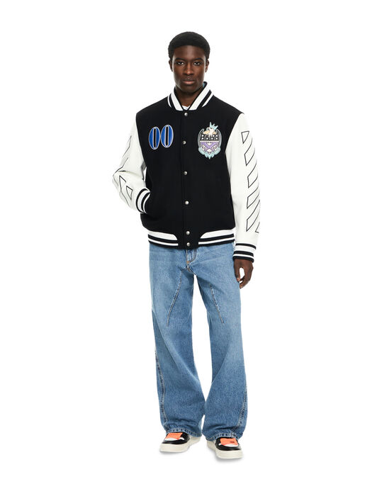 Royal Jewels Varsity Jacket OFF WHITE Royal Jewels Varsity Jacket BLACK 44XJA122S26L001