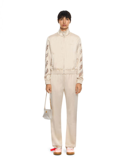 Diagonals Lace Satin Track Jacket OFF WHITE Diagonals Lace Satin Track Jacket Ivory Ivory 2FB00651T