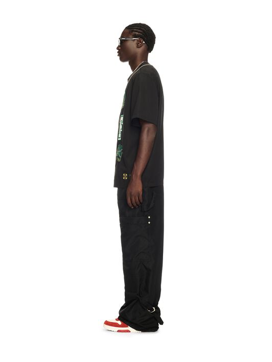 OFF WHITE Maglia Da Baseball Nera Con Motivo Crocodile NERO OMGG014S25FAB002