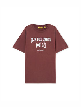 OFF WHITE Art Quote T-Shirt RED MAHOGANY 44BAA002F26J00B