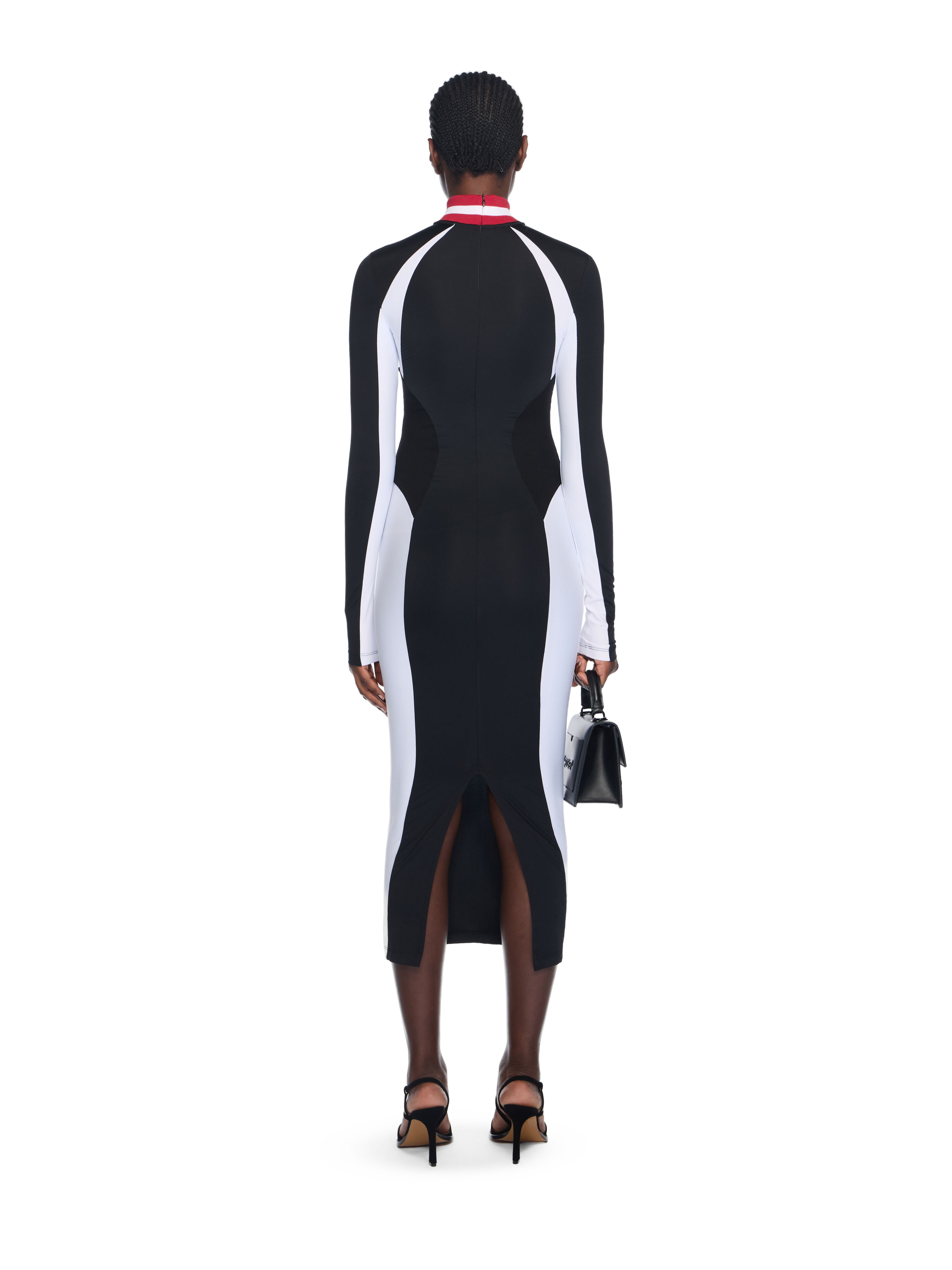Tech Jersey Midi Dress OFF WHITE Tech Jersey Midi Dress BLACK - WHITE OWDB558F25JER001