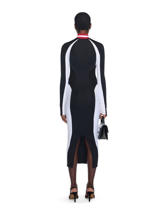 Tech Jersey Midi Dress OFF WHITE Tech Jersey Midi Dress BLACK - WHITE OWDB558F25JER001