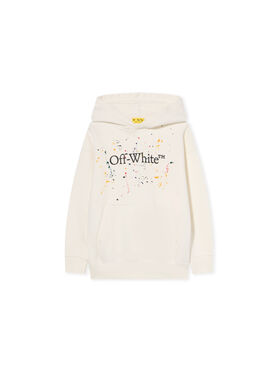 OFF WHITE Big Bookish Splat Logo Hoodie WHITE - BLACK OBBB001F25FLE002