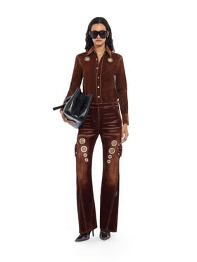 OFF WHITE Eyelet Flock Cargo Pants Chestnut Chestnut 2FH00839B