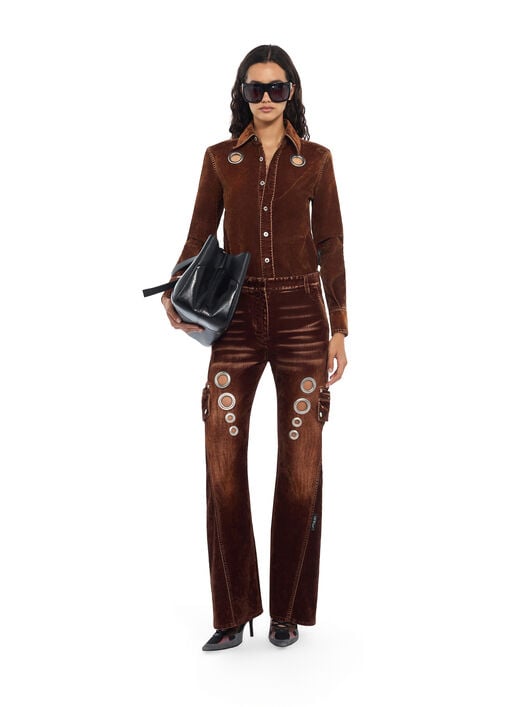 Eyelet Flock Cargo Pants OFF WHITE Eyelet Flock Cargo Pants Chestnut Chestnut 2FH00839B