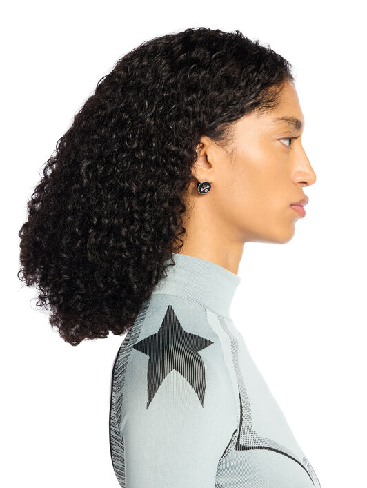 OFF WHITE Round Arrow Mono Earrings SILVER - BLACK OMOD11LF25MET001